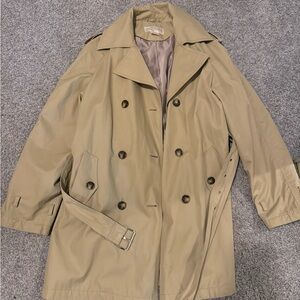 Michae Kors Double Breasted Trench Coat with Lined Belt